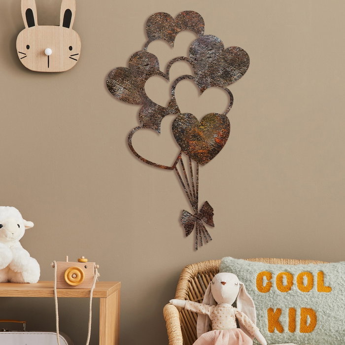 Wallity Rusty Heart 1 - Escultura de pared de metal envejecido